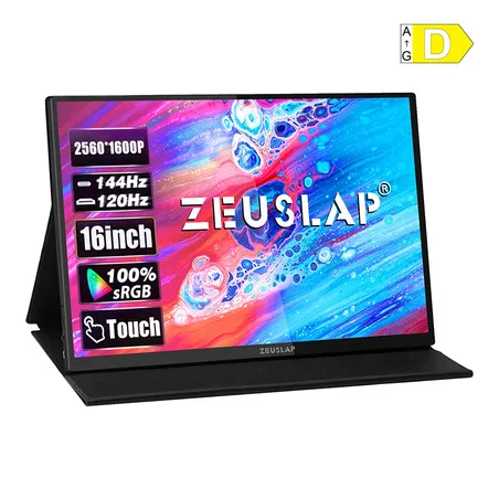 ZEUSLAP P16KT Portable Monitor with a 16-inch 144Hz Touchscreen